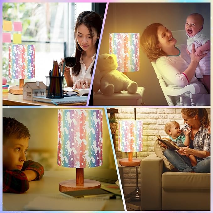 VIHOSE Unicorn Kids Table Lamp for Bedroom Kids Bedside Lamp - Image 5