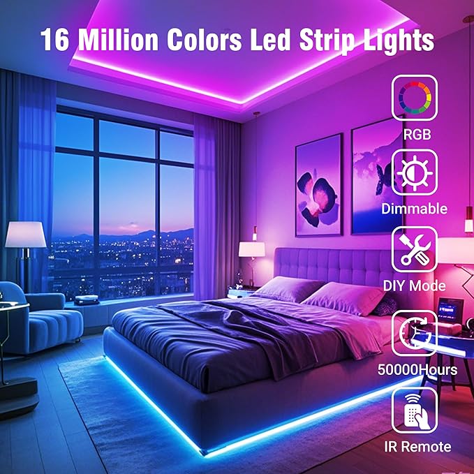 VOLIVO Led Strip Lights 130ft, 44Key IR Remote Control Led Light Strip - Image 3