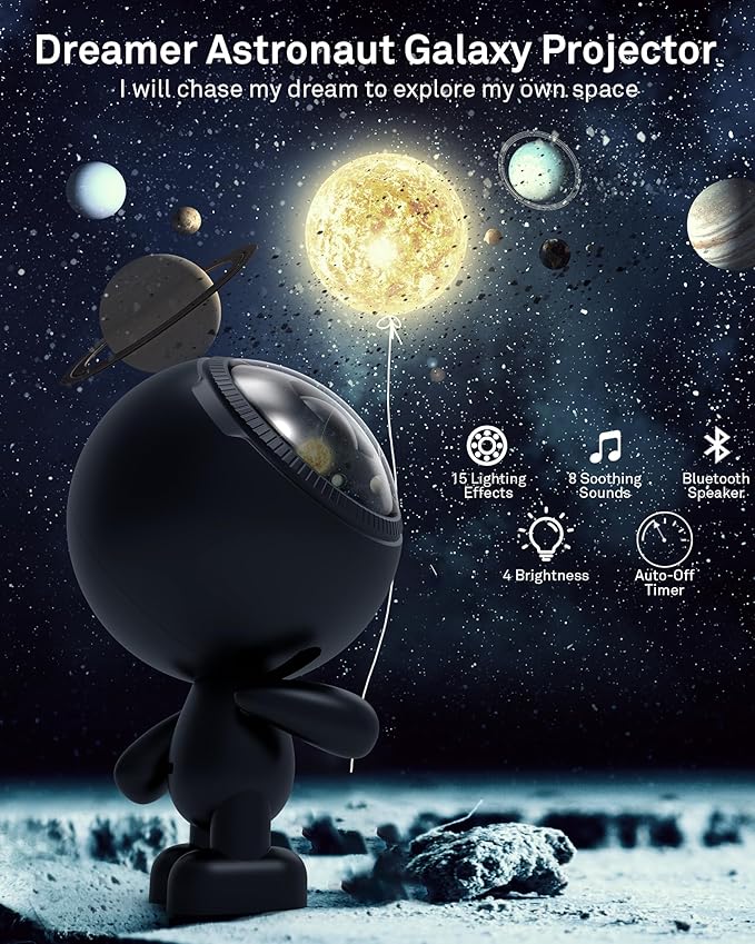 AIRIVO Star Projector, Astronaut Galaxy Projector Night Light Bluetooth Speaker - Image 2