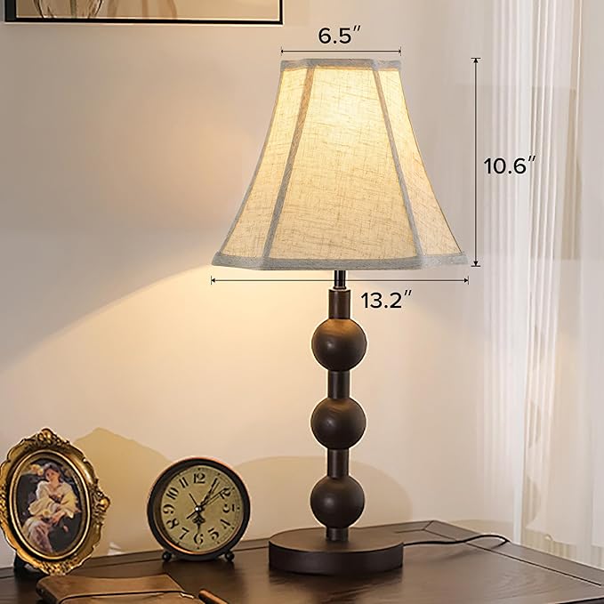 GO&SO Set of 2 Medium Lamp Shades Beige Oatmeal, Square Cut Comer Lamoshade - Image 5