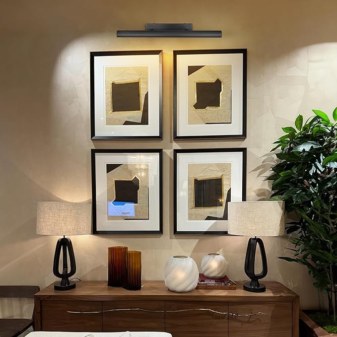 Matte Black Picture Lights for Wall, 3-Light Bronze Gallery Light, Warm White - Image 9