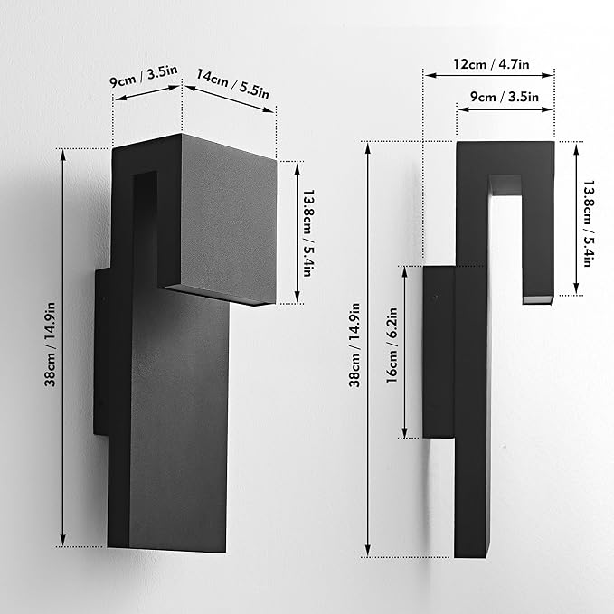 Modern LED Outdoor Wall Sconce 3000K 18W IP65 Waterproof Integrated LED Outdoor - Image 4