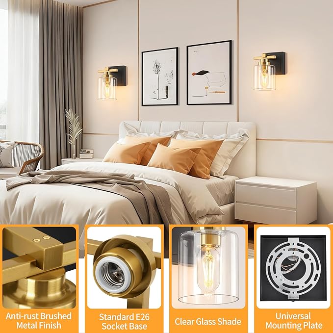 1 Light Modern Bathroom Light Fixtures Over Mirror, E26 Socket - Image 3