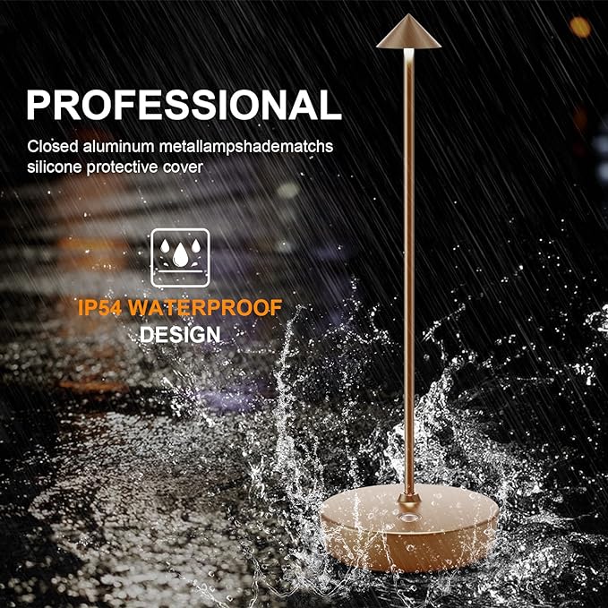 Rechargeable Cordless Table Lamp, Portable Powered LED Battery 6000mAh Metal - Image 2