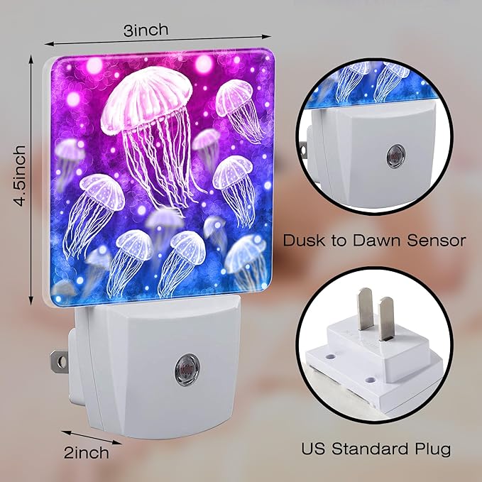 Magic Fantasy Jellyfish Night Light, Glow Jellyfish Marine Life Dusk to Dawn - Image 2