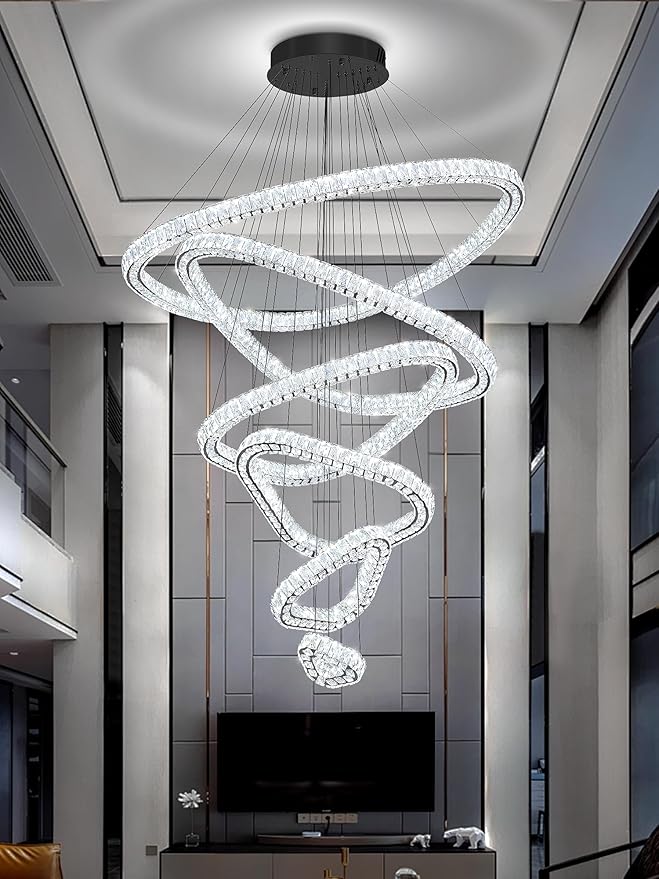 Flashing God Modern 6 Ring Crystal Chandeliers - Image 7