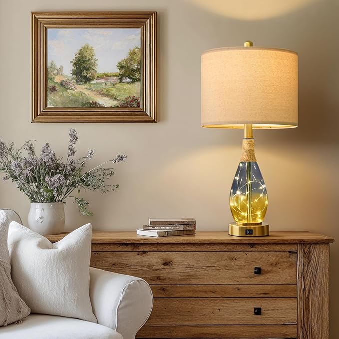 OYEARS 23" Table Lamps for Living Room Set of 2, Bedside Lamps for Night Stands - Image 7