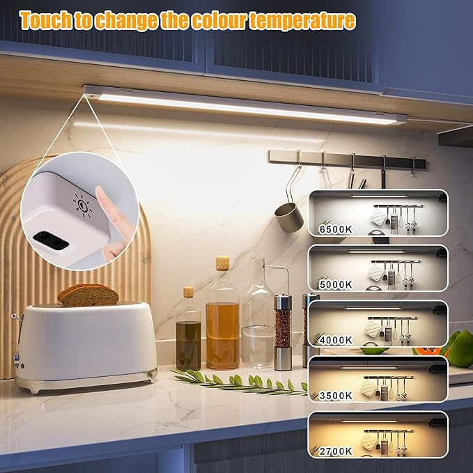 MYPLUS 16" Hand Wave Activated Under Counter Lighting, Bright 450 Lumens LED - Image 3