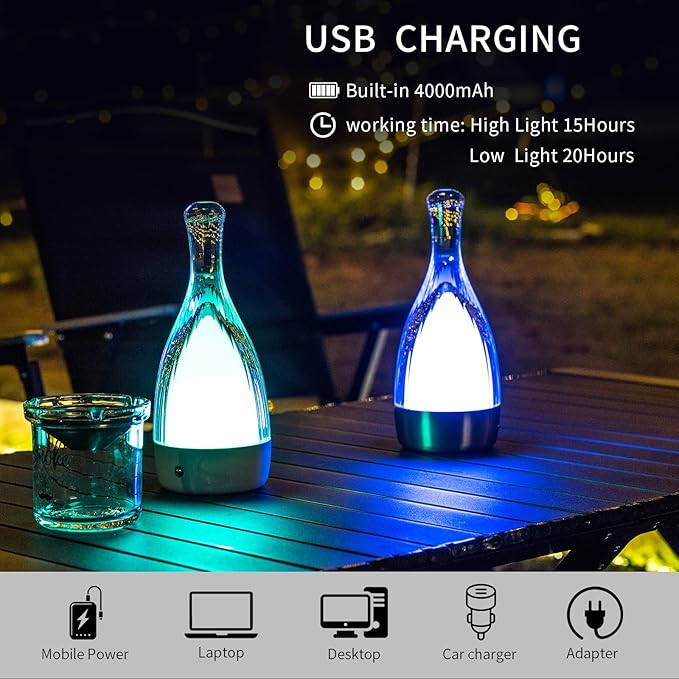 Table Lamp for Bedroom, Small Desk Lamp Dimmable 4 Gears:3000K/4000K/6000K/RGB - Image 2