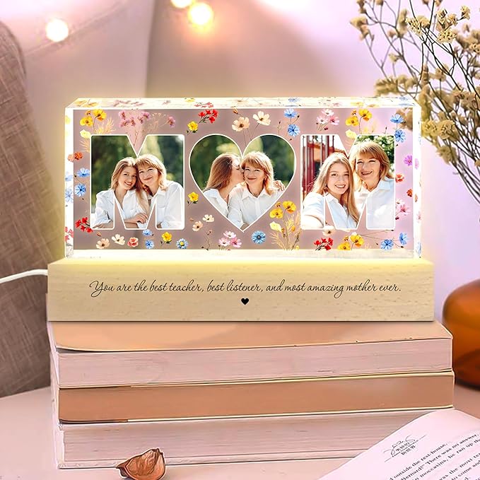 Personalized Mom Photo Collage LED Night Light - Image 4