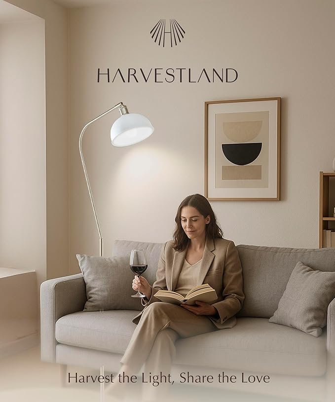 HarvestLand Halo Brass Floor Reading Lamp – Adjustable Pharmacy Floor Lamp - Image 6