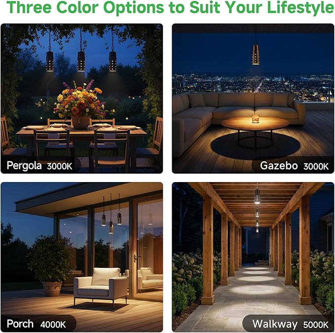 LED Landscape Pendant Lights, 12V Low Voltage Hardwired, 3CCT Selectable - Image 5