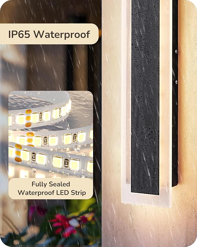 EDISHINE Upgraded 2 Pack 23.6" LED Outdoor Wall Light, Linear Modern Outdoor - Image 6