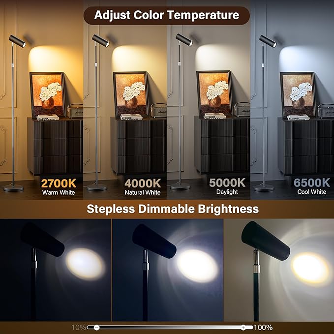 Spotlight Floor Lamp, Tall LED Standing Lamp - Image 3