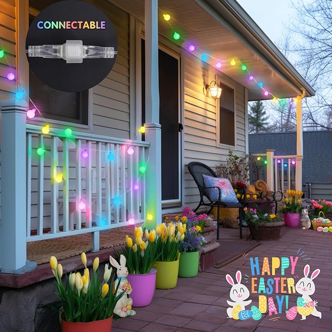 JMEXSUSS 100 LED Connectable Globe String Lights Indoor, 33ft Multicolor Fairy - Image 8
