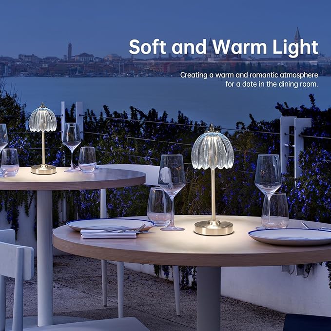 Tulip Table Lamp with 5200mAh Battery & Touch Control, Cordless Small Table - Image 6