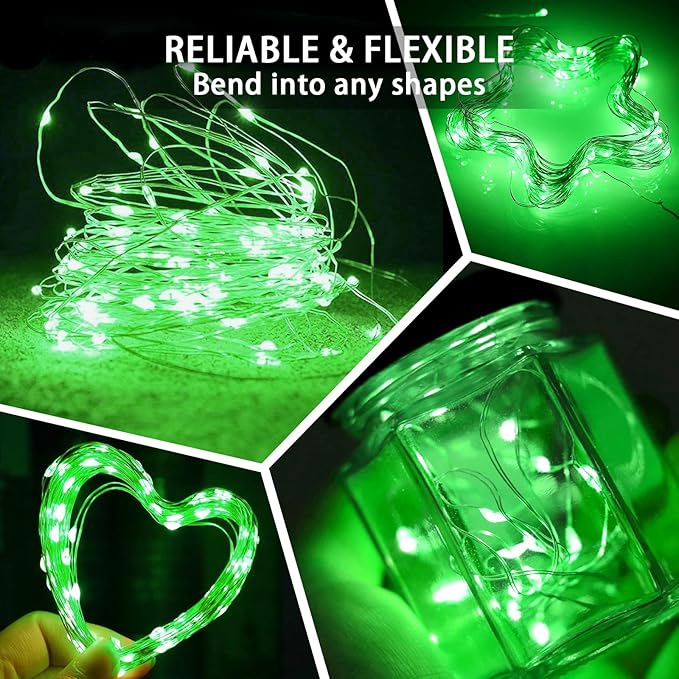 Green Fairy Lights 100 Pack 7Ft 20 LED Twinkle String Lights 3 Modes Battery - Image 6