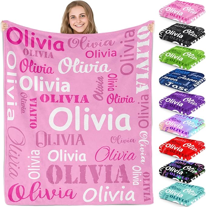 Gudina Personalized Name Blankets and Throws by Gudina