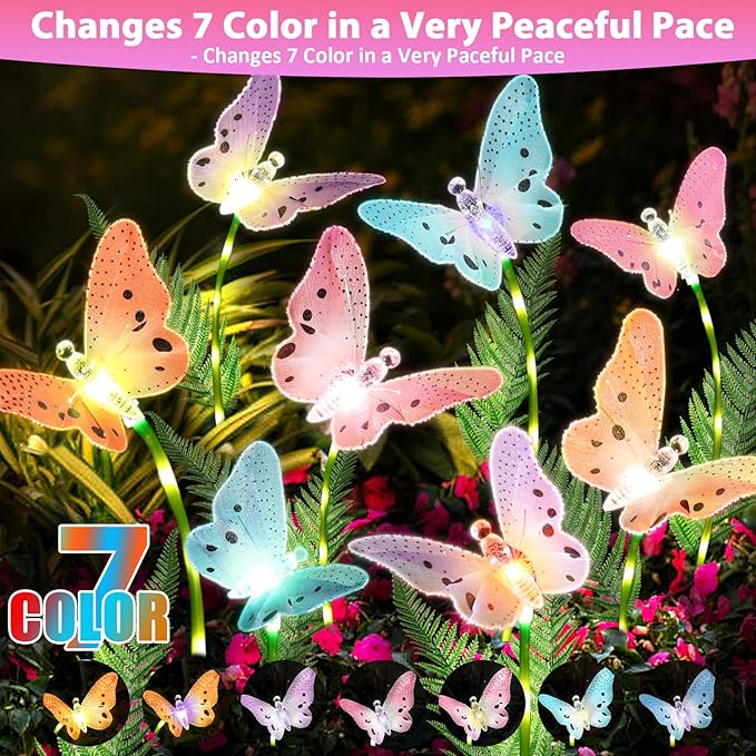 Solar Garden Lights 4 Pack Waterproof Decorative Solar Lights Outdoor - Image 3