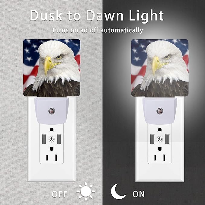 American Flag Night Light, Eagle Night Lights 0.5W Sleep Friendly - Image 3
