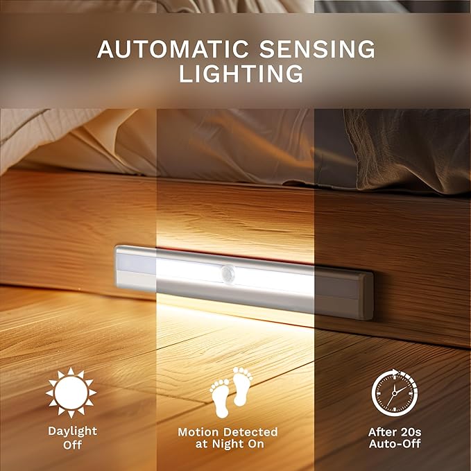 6 Pack LED Motion Sensor Lights, 10 LED Closet Battery Operated Lights - Image 3