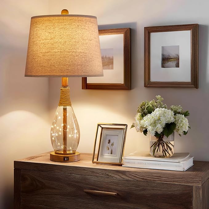 OYEARS Wood-Like Bedside Table Lamp - Image 4