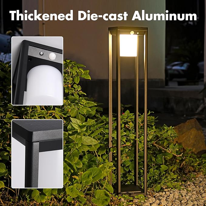 Solar Motion Pathway Lights Outdoor, Aluminum Waterproof Floor Lamp, 3 Lighting - Image 2
