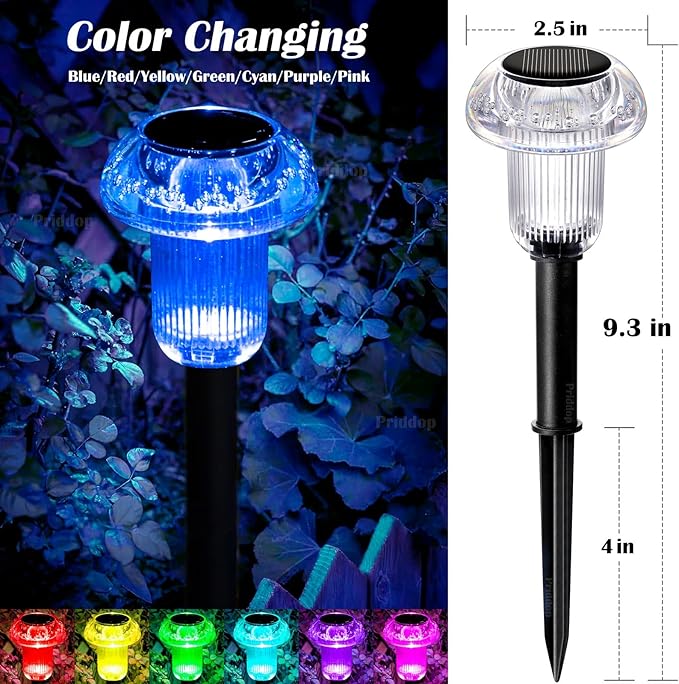 Solar Lights Outdoor Pathway Waterproof 16 Pack Color Changing LED Acrylic - Image 6