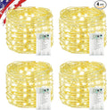 4 Pack Cuttable Fairy Lights Battery Operated, Waterproof 20FT 60LED Twinkle by KAQ