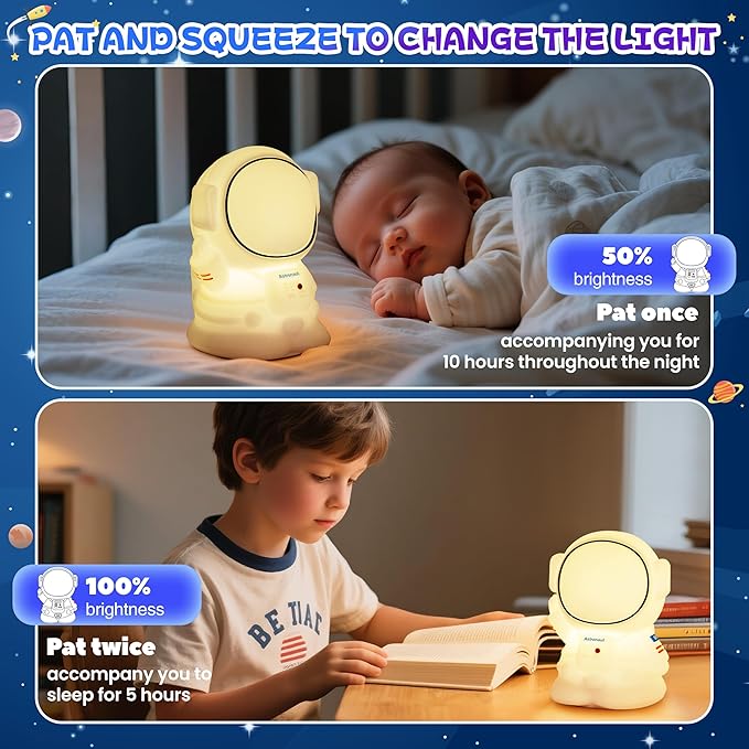 Night Light for Kids, Rechargeable Dimmable Silicone LED Nightlight - Image 3