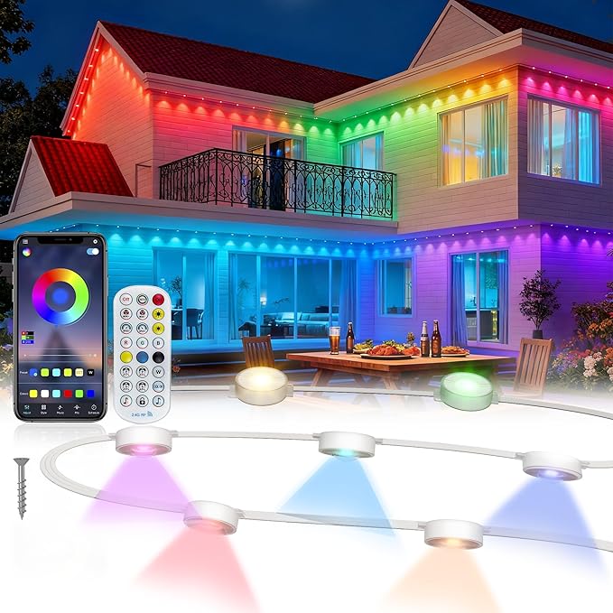Permanent Outdoor Lights, 100ft by BeatiNeonLighting
