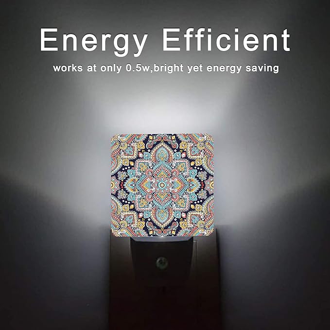 Mandala Floral Night Lights Plug into Wall Ethnic Mandala Night Light 0.5W - Image 6