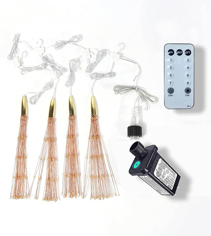 4 Pack 800 LED Plug in Starburst Sphere Lights, Firework Light 8 Modes Dimmable - Image 7