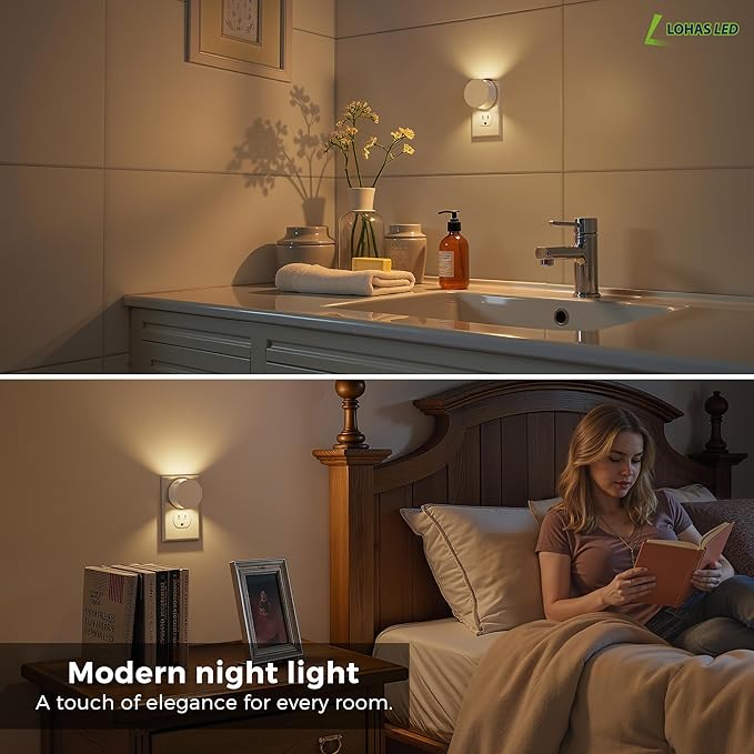 L LOHAS LED Night Lights Plug into Wall, Brightness Adjustable, 3000K Warm - Image 5