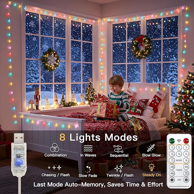 suddus Easter Lights Plug in, 33ft 100 Led USB Pastel String Lights - Image 3