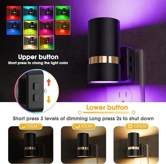L LOHAS LED Night Light, 10-Color Changing Night Light - Image 2