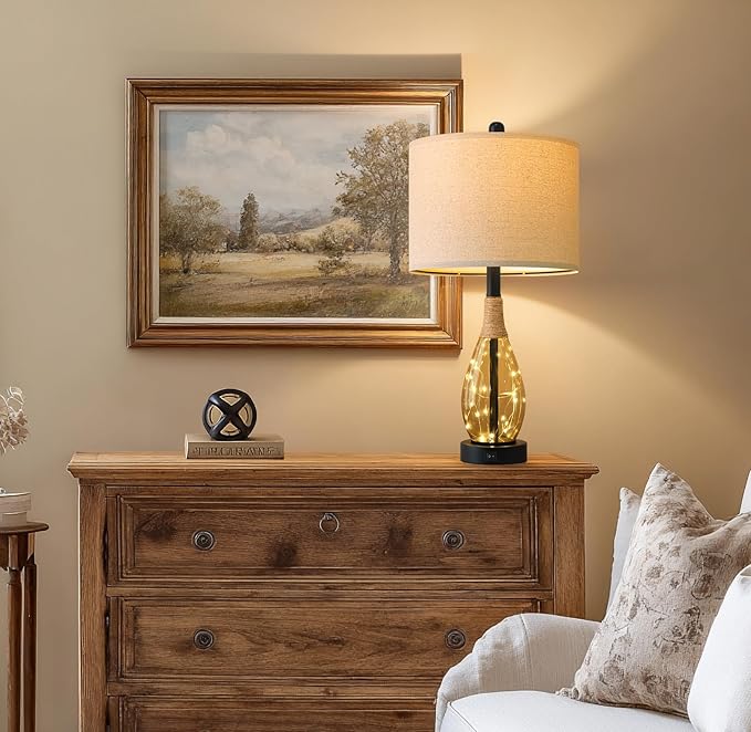OYEARS 23" Table Lamps for Living Room Set of 2 Bedside Lamps for Night Stands - Image 7
