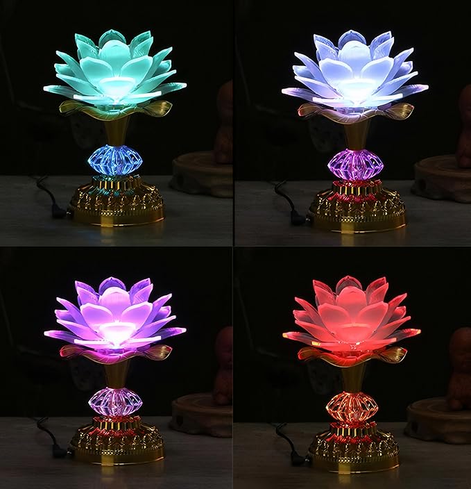 2Pack - Colorful LED Lotus Buddhist Lamp, Gradient Buddha Light - Image 4