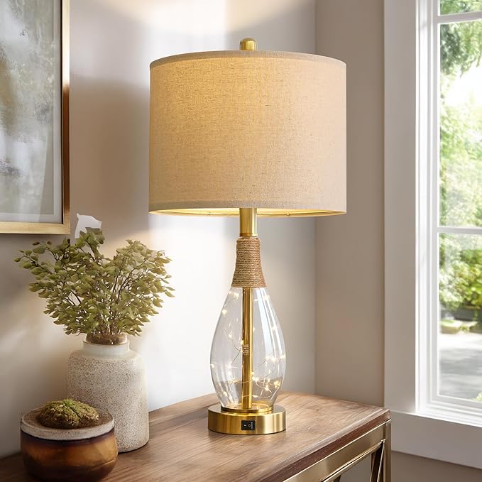 OYEARS 23" Table Lamps for Living Room Set of 2 Bedside Lamps for Night Stands - Image 6
