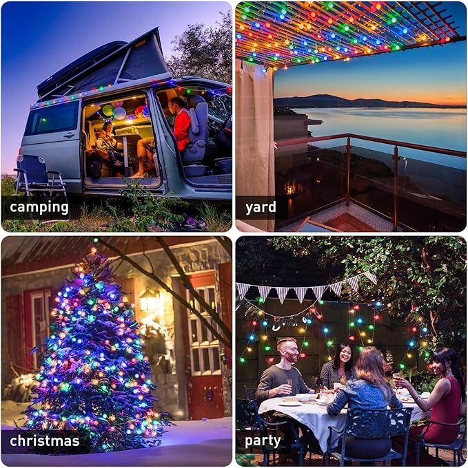 JMEXSUSS 100 LED Christmas Lights Indoor Plug in, 33ft 8 Mode Globe String - Image 7