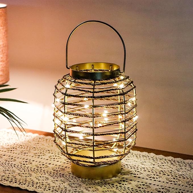 Battery Operated Table Lamp 7.7 "H Metal Cage LED Cordless Lamp - Image 6