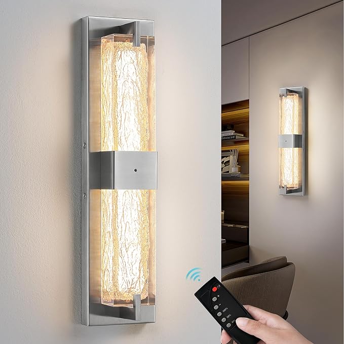 Battery Operated Resin Wall Sconce by WOSHITU