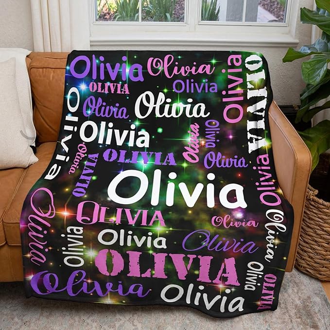 Gudina Personalized Name Blankets and Throws, Customized Name Blanket - Image 3