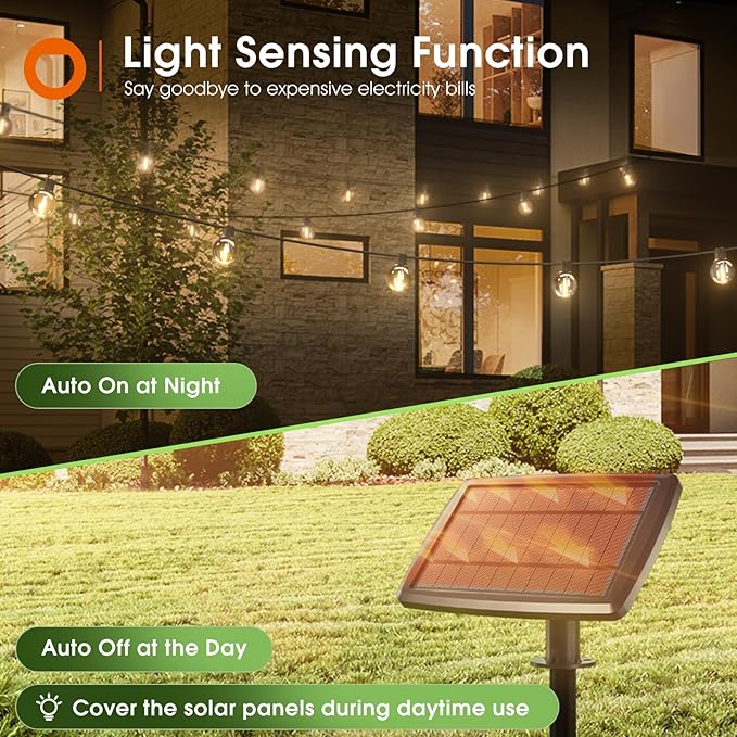 addlon 50FT Solar String Lights Outdoor Waterproof - Image 5
