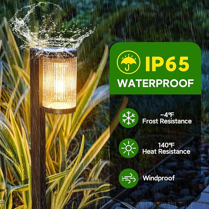 Solar Pathway Lights Outdoor, 2 Pack Upgraded Outdoor Solar Lights - Image 3