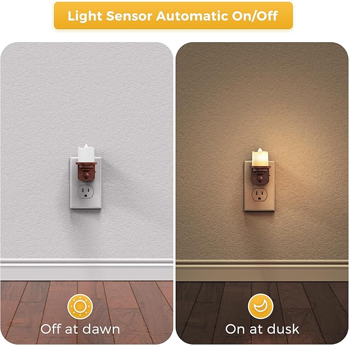 L LOHAS LED Night Light, 2 Pack Flameless Candle Night Light Plug in, Dusk to - Image 2