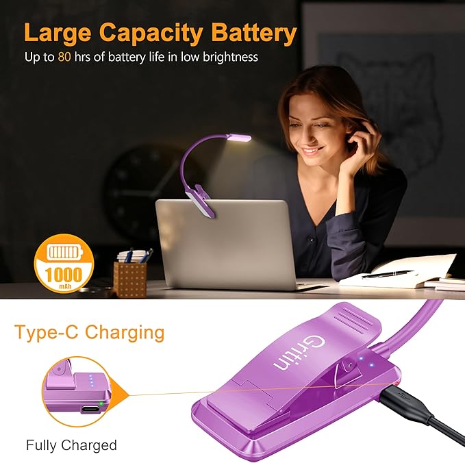 Gritin 9 LED Rechargeable Book Light - Image 4