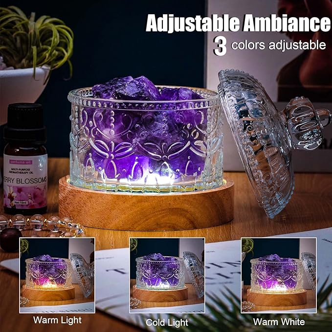 Runyangshi Amethyst Crystal Lamp Night Light - Image 2