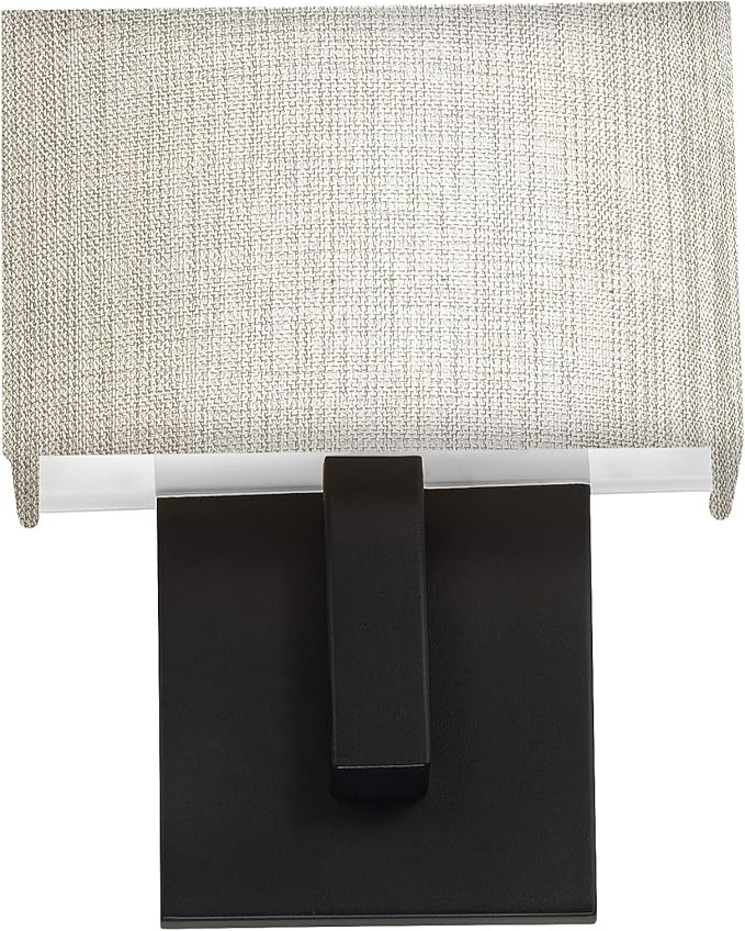 WAC Lighting dweLED, Manhattan 7in LED Fabric Wall Sconce 2700K in Black - Image 3