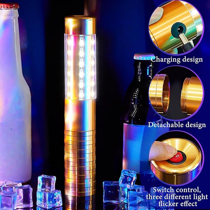 Civaner Upgrade 4 Pcs Bottle Service Lights LED Strobe Baton Bottle Girl Lights - Image 3